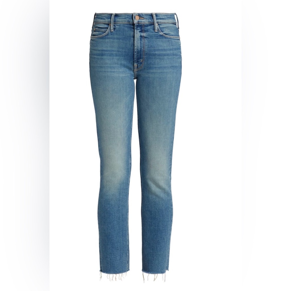 MOTHER The Dazzler Mid-Rise Ankle Fray Jeans – Riding the Cliffside | Size 30